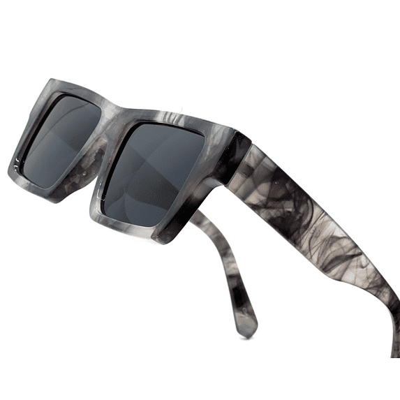 Sunglasses Square Hip Hop Style Fashion Gray Marble