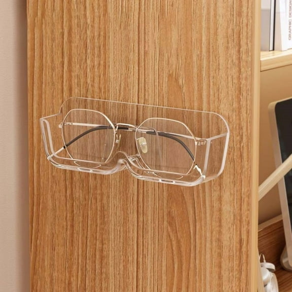 Sunglasses Storage Box Wall Mounted Floating Shelf, No Drilling Easy Installation Organizer, Space-Saving Glasses Holder for Bedroom Bathroom and Entryway, Clear Display Storage Rack for Home Use