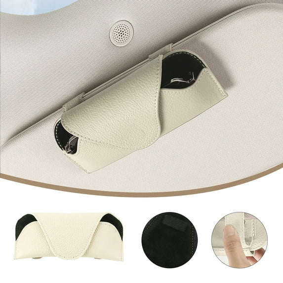 Sunglasses Storage Case for Car Sun Visor, Leather Organizer with Magnetic Closure, UV Protection and Scratch-Free Interior, Convenient and Easy to Install for All Vehicles