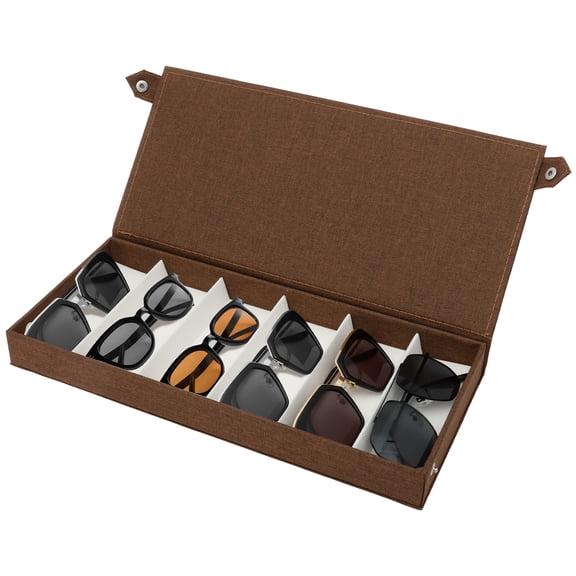 Sunglasses Storage Organizer 6 Slots Oxford Cloth Glasses Storage Box Multifunctional Eyewear Cases for Watch Jewelry Small Items