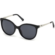 Sunglasses Swarovski SK 0155 01C Shiny Black / Smoke Mirror Lenses