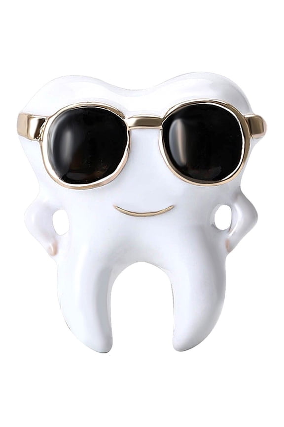 Sunglasses Teeth Brooch Cute Dentist Pin Cartoon Tooth Brooch Small Jewelry Accessories For Dentist Doctor Nurse Clothes