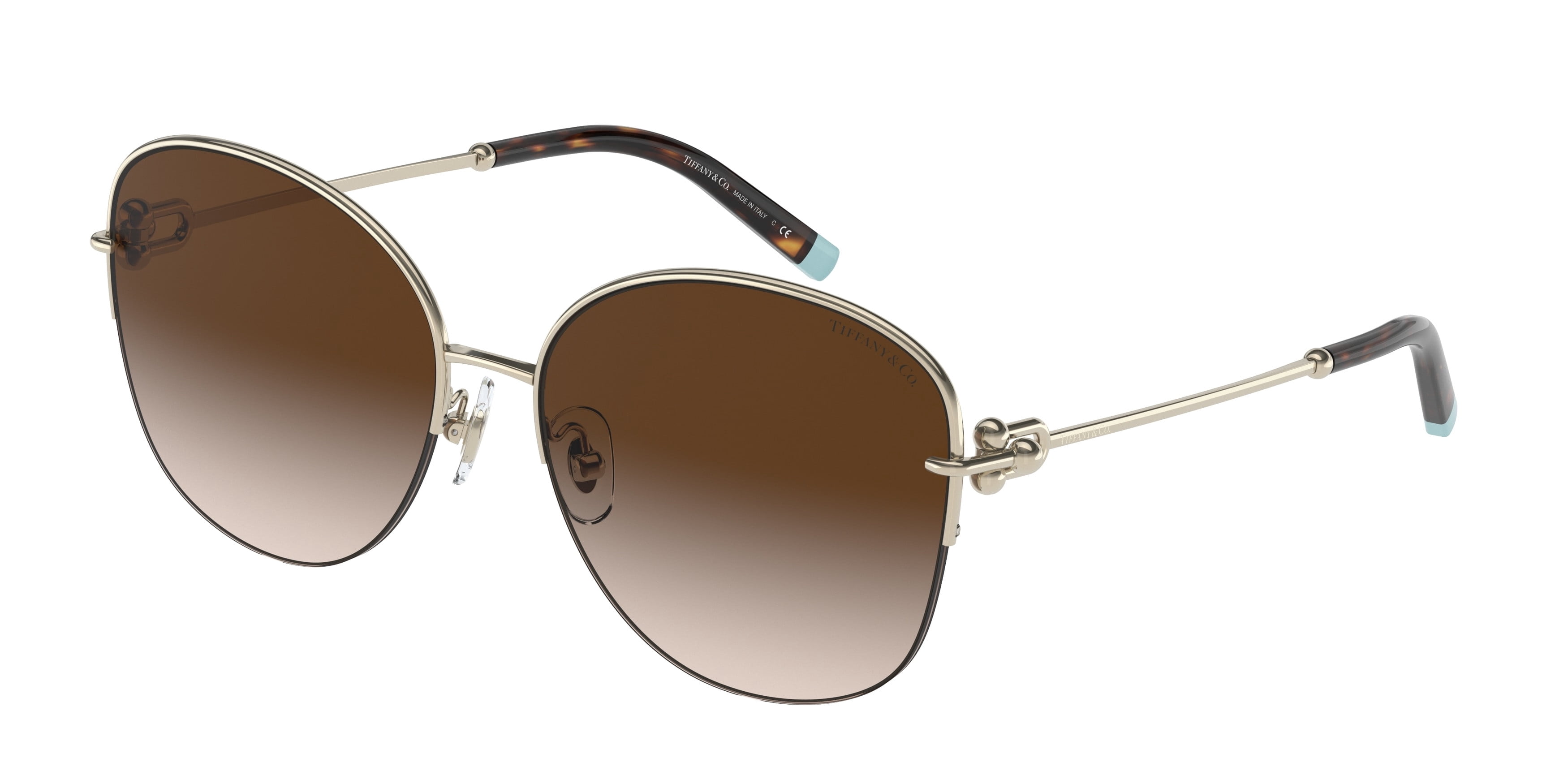 Tiffany & Co. Sunglasses TF3082 L (58 - 16) with Brown lenses and Gold frame Sunglasses Tiffany TF 3082 (61691U) TF3082 Woman | Free  main image 3