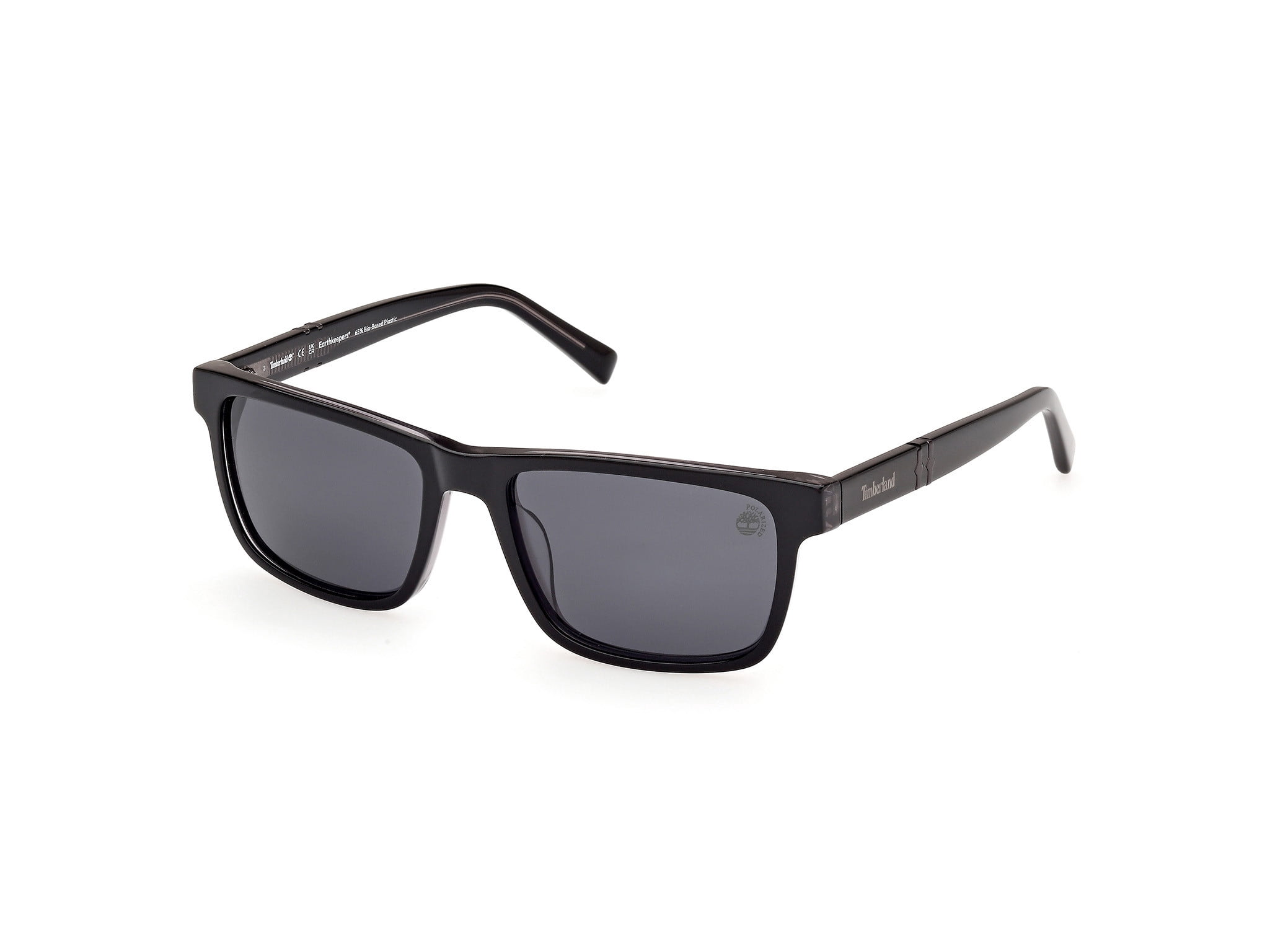 Timberland TB00020 01D 55mm Rectangle Sunglasses Men's Shiny Black