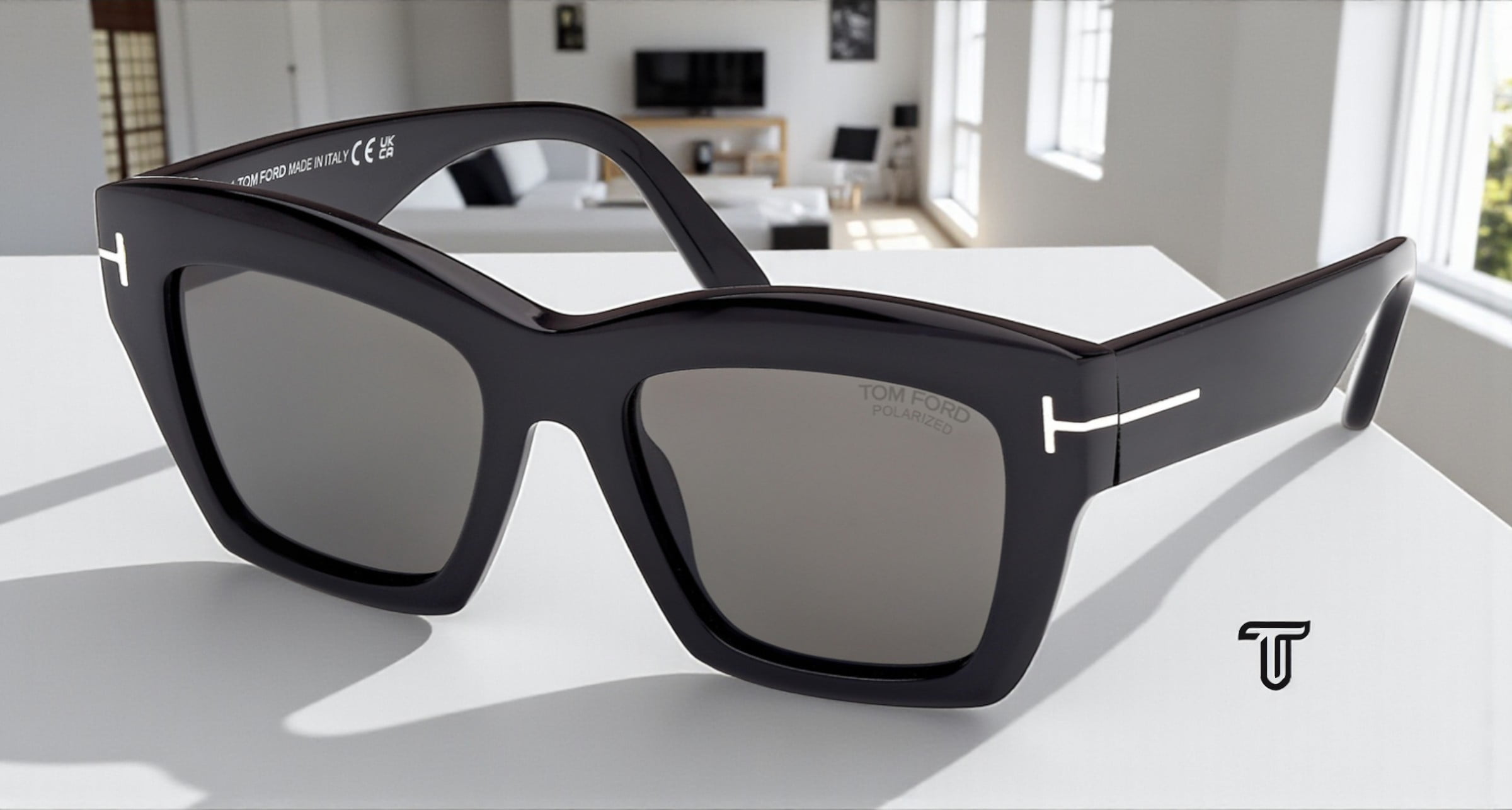 Tom Ford FT1191 01D Acetate Shiny Black Smoke Polarized 52 mm Women's Sunglasses