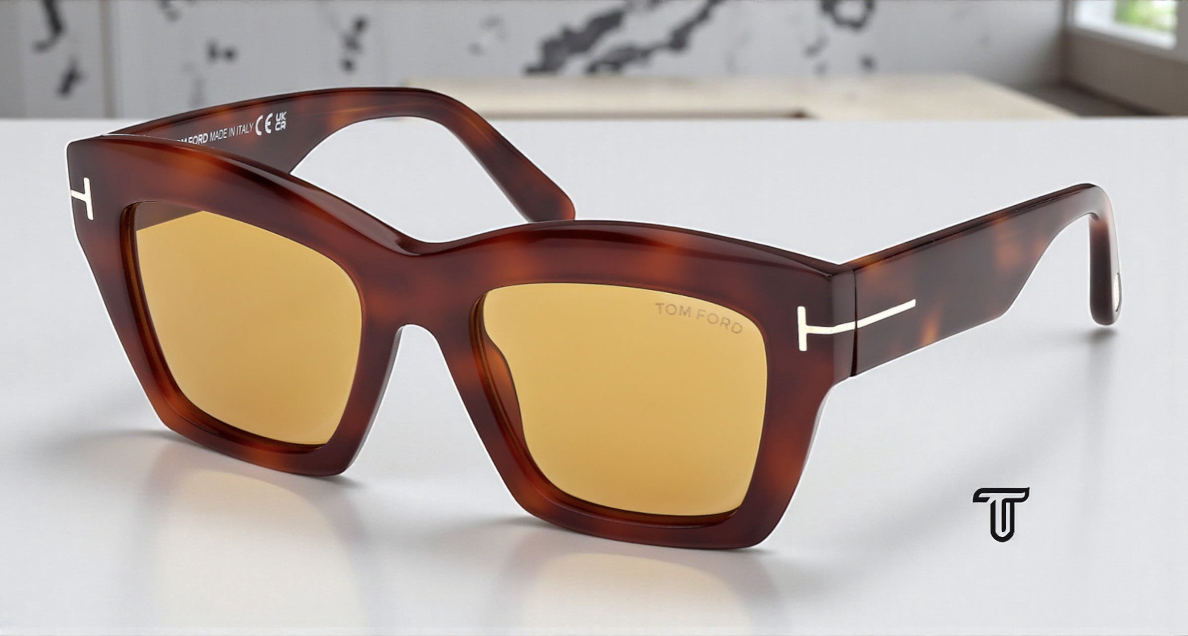 Tom Ford FT1191 53E Acetate Blonde Havana Brown 52 mm  display picture 2