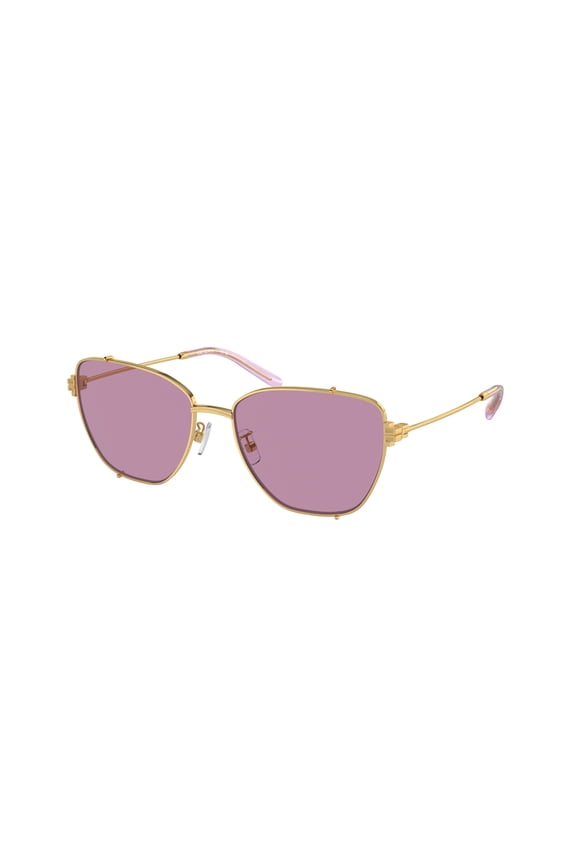 Sunglasses Tory Burch TY 6105 3278AK Shiny Gold Dark Violet Mirror