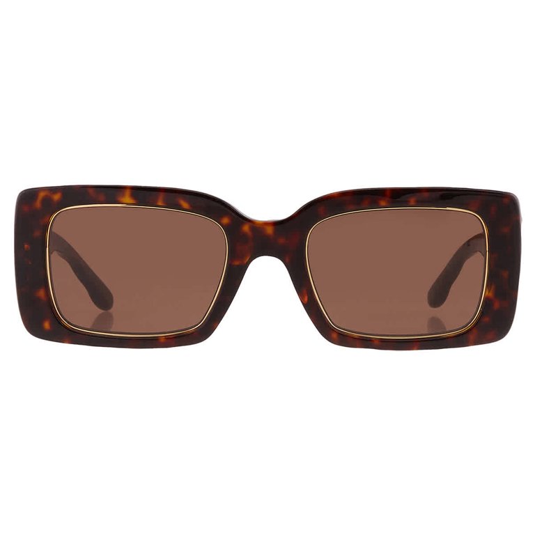 Tory Burch Dark Tortoise Sunglasses Miller Oversized Square Sunglasses: Women main image 4