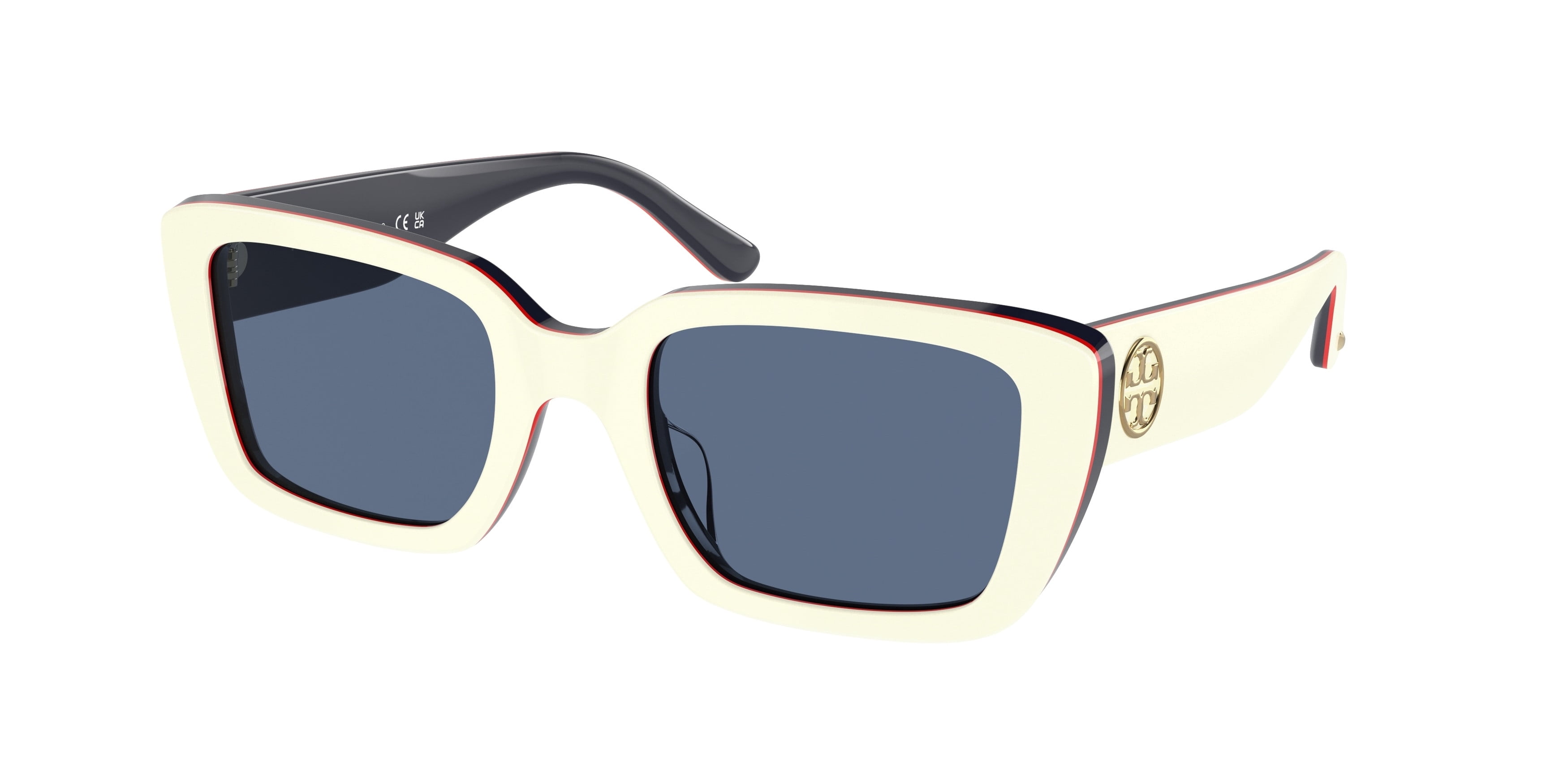Tory Burch TY7190U Ivory Red Blue Trilayer Sunglasses NWT w/ Case TY7190U Sunglasses - Tory Burch Authorized Retailer  main image 2
