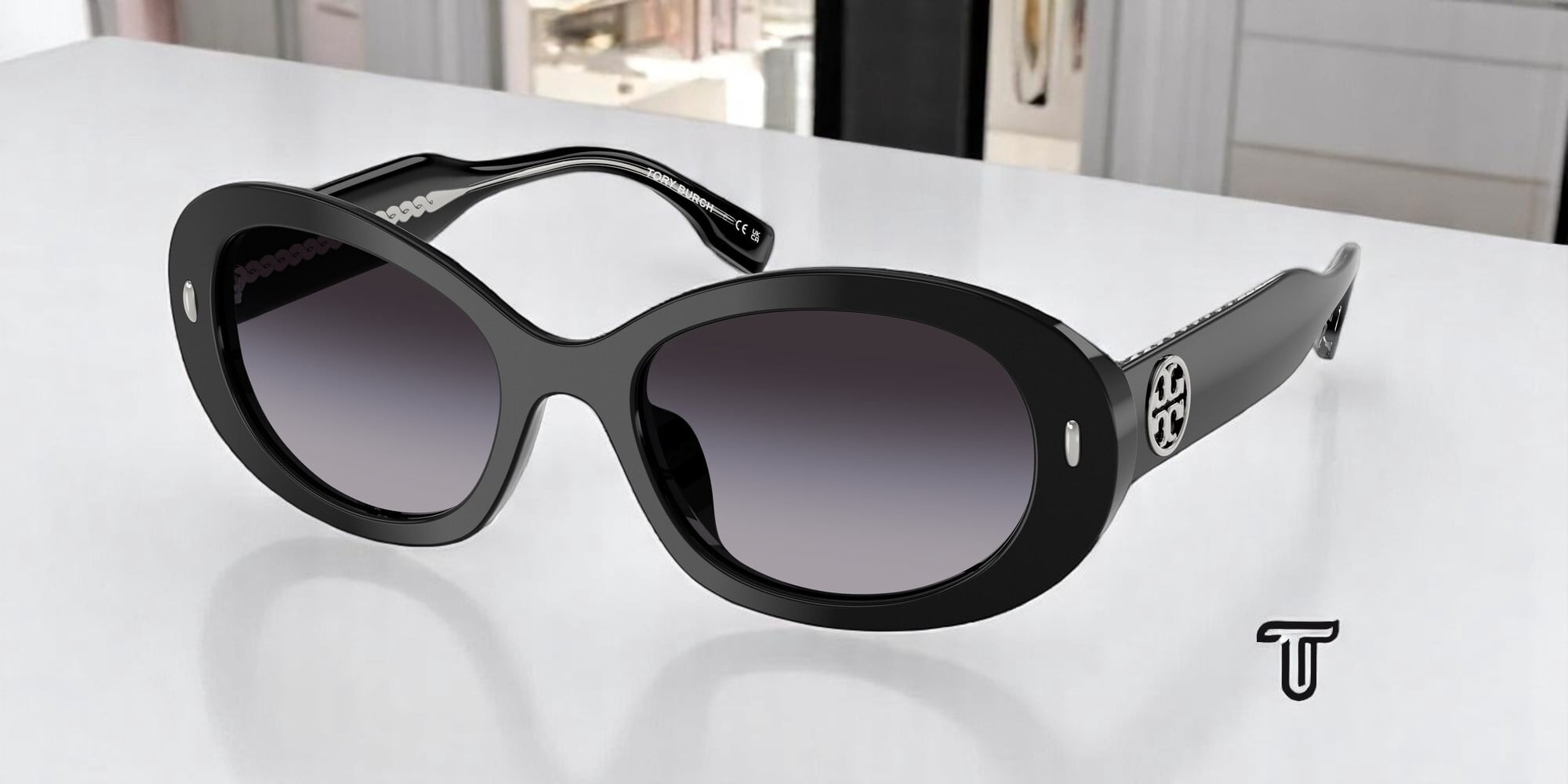 TORY BURCH TY7214U 17098G Black Grey Gradient 53 mm Women display picture 1