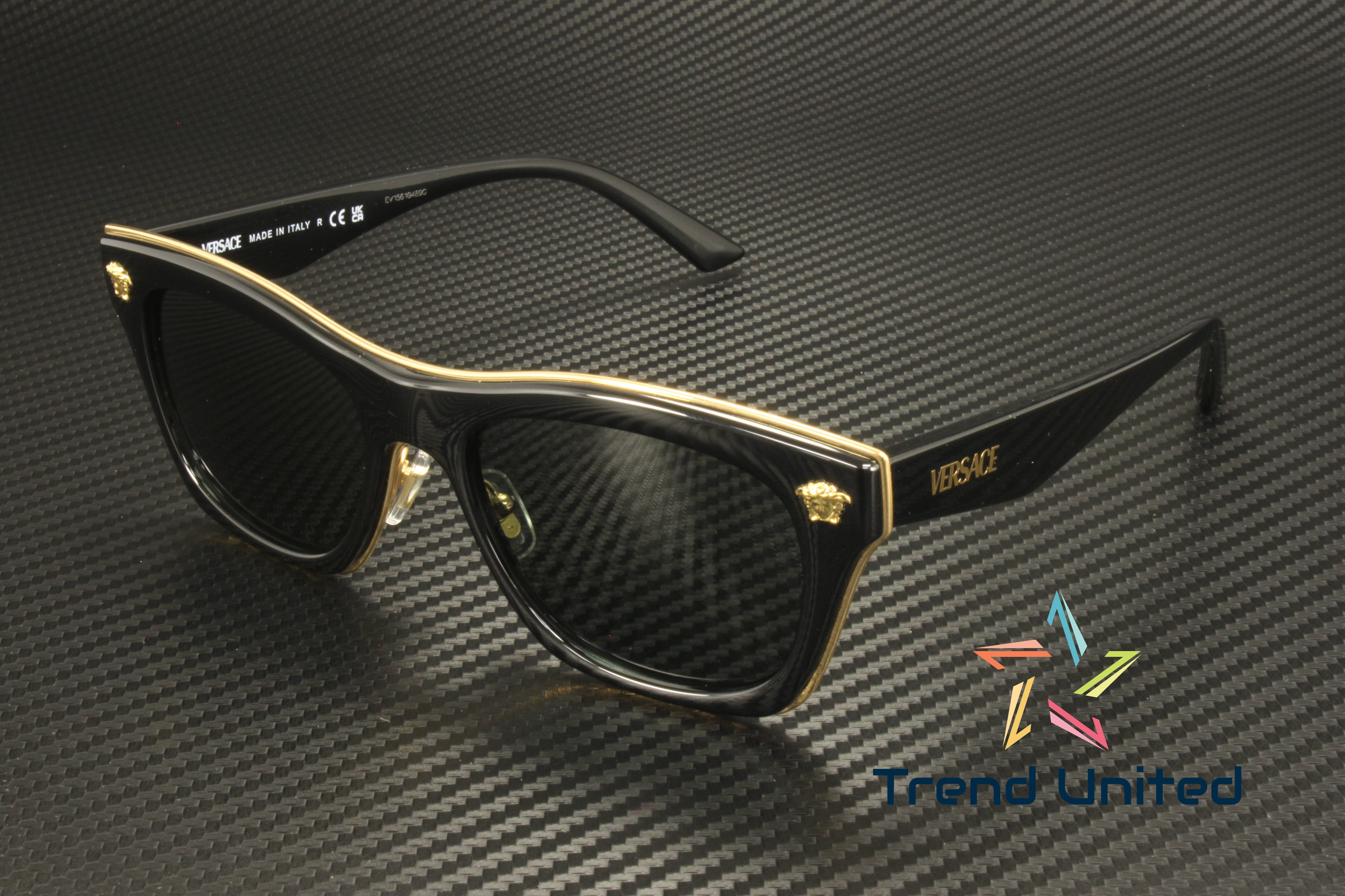 VERSACE VE2272 GB1 87 Black Dark Grey 53 mm Men's Sunglasses