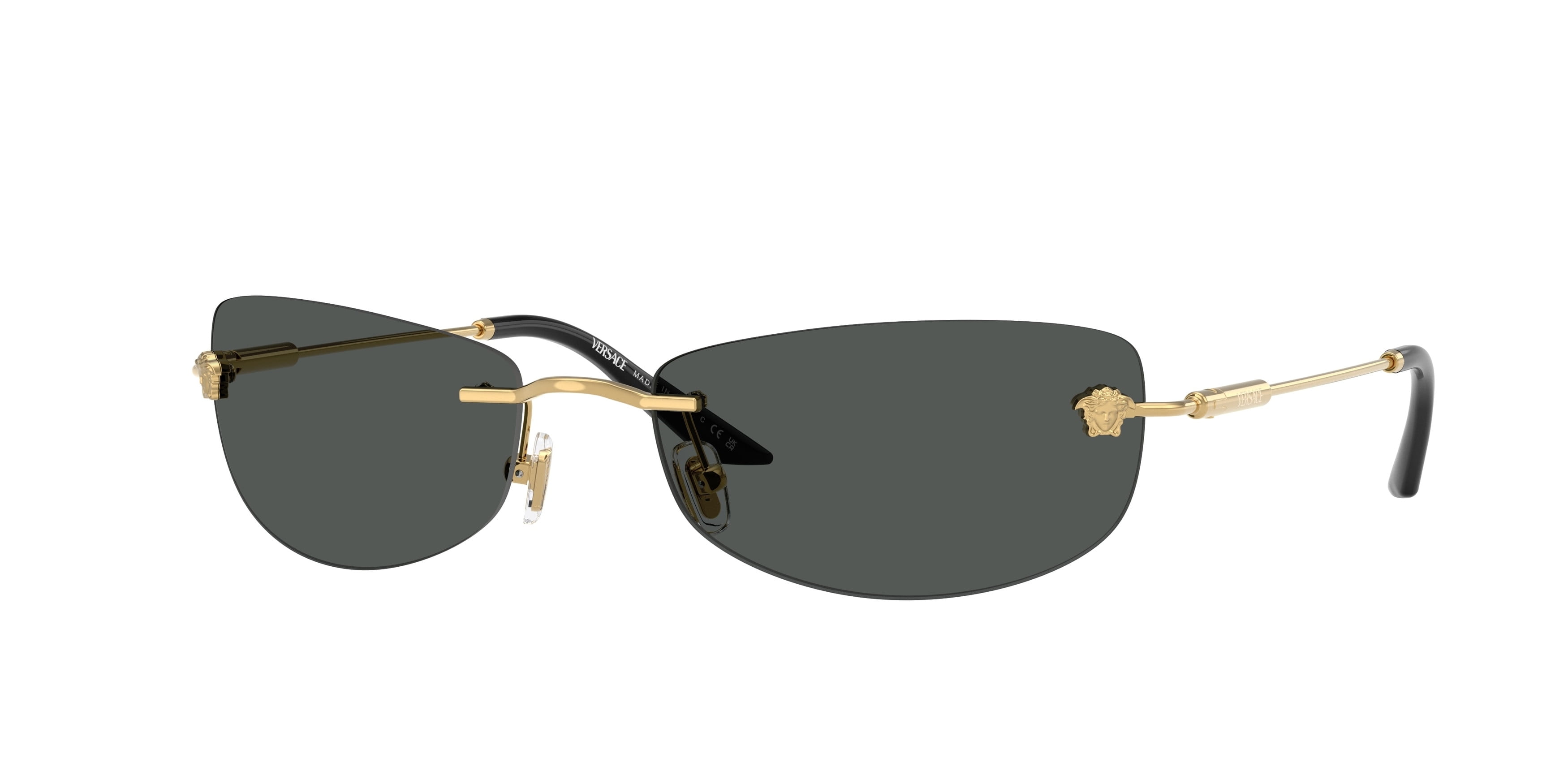Versace VE2267 100287 BRAND NEW Sunglasses Gold Dark Gradient Pilot Unisex Amazon.com: Versace Sunglasses VE 2246 D 100287 Gold Dark  main image 4