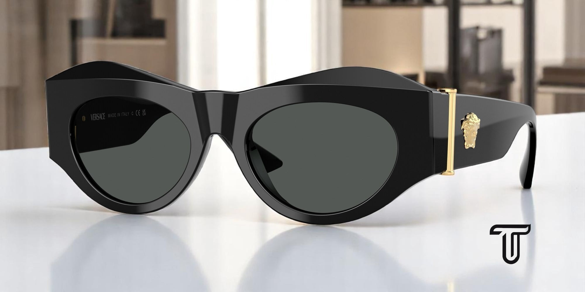 VERSACE VE4477U GB1 87 Black Dark Gray 52 mm Women display picture 1