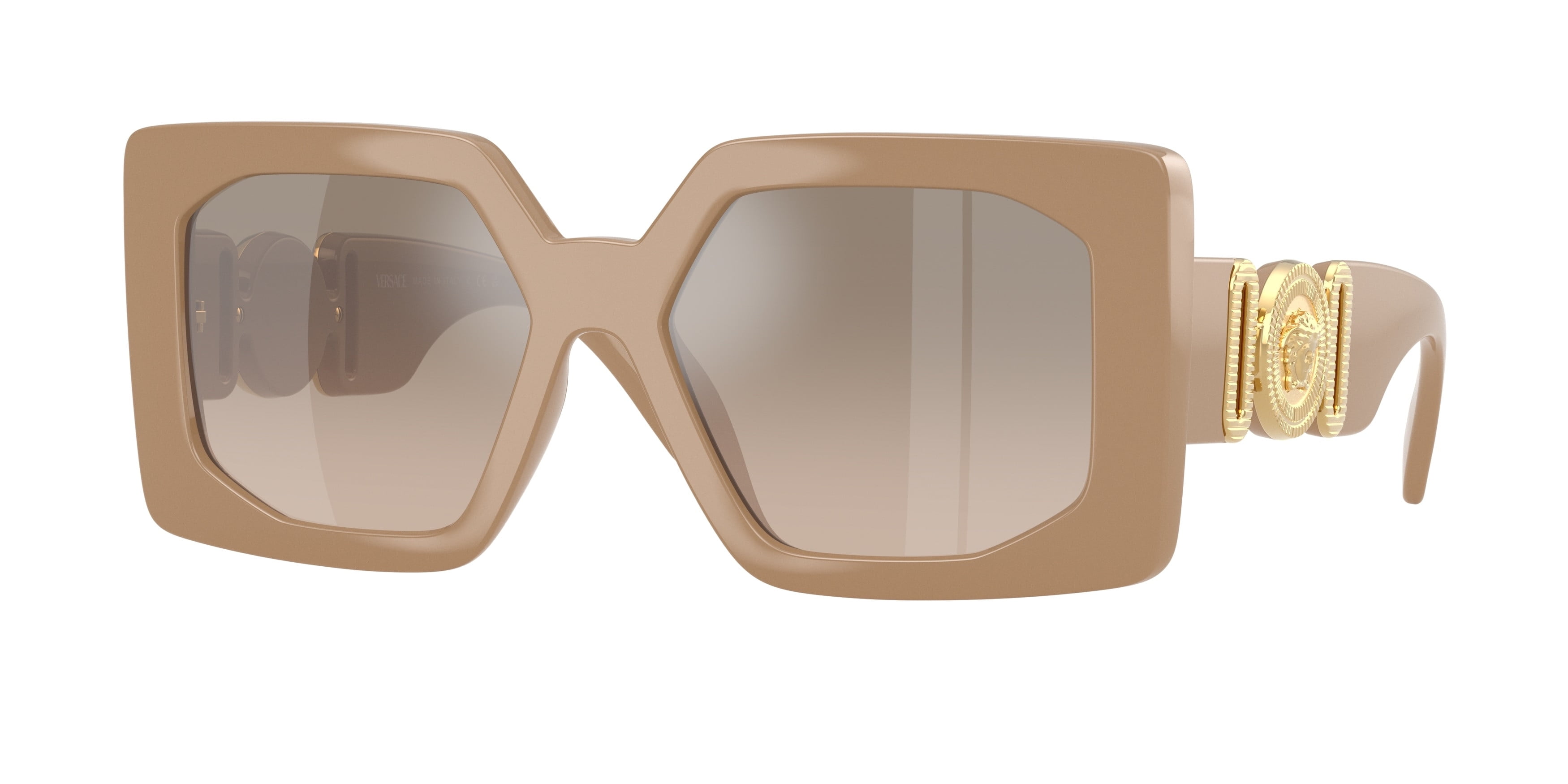 NEW Versace VE4480U 54946I Nude Brown Mirror  Oval Unisex Sunglasses Versace VE4480U Wraparound Sunglasses | Fashion Eyewear US main image 3