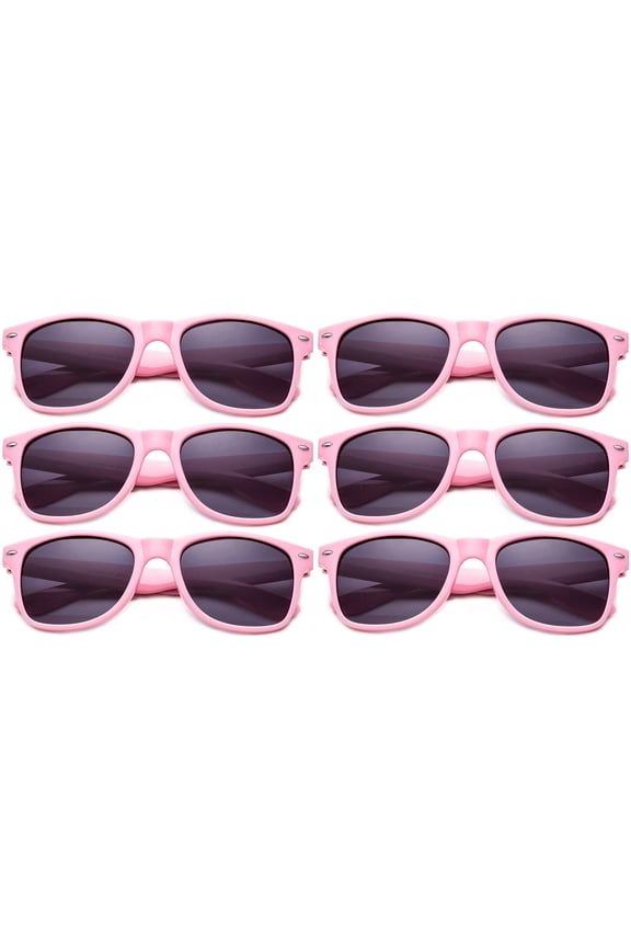 Sunglasses Wholesale Party Pack-6 Retro Blues Brothers Sunglasses for Weddings Parties Graduations Birthdays Party Favors Sunglasses Pink