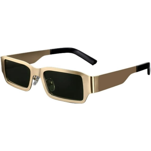Sunglasses Women Men Mirror Rectangle Vintage Sun Glasses Metal Shades Uv400