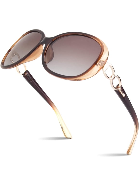 Sunglasses Womens Polarized Trendy Oversized Sun Glasses, Fashion Ladies Shades 100% UV400 Protection Sunglasses Big Frame