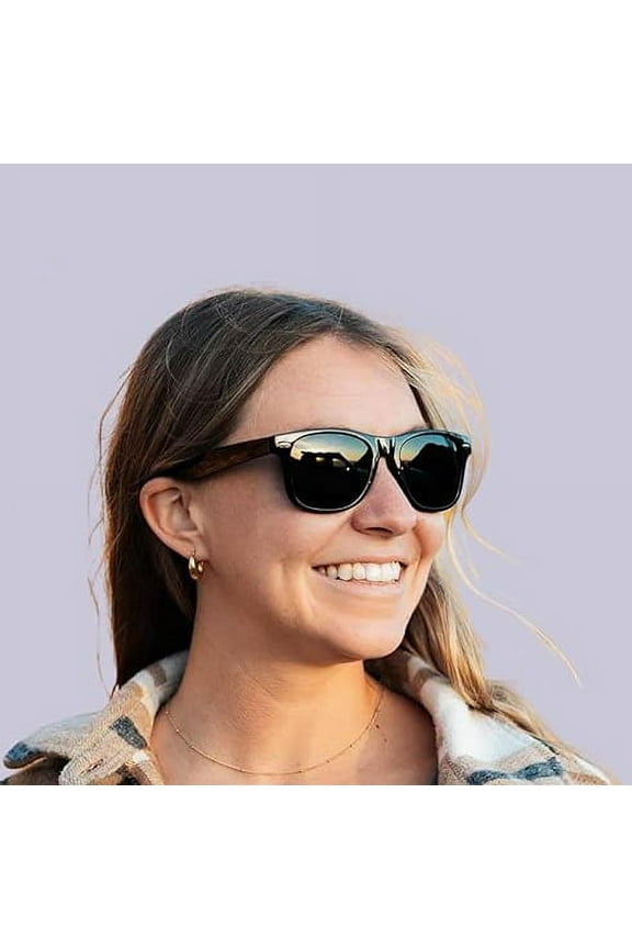 Sunglasses Womens, Super Dark Black Round UV Protection Sunglasses, 80s Vintage Retro Inspired Shades for Unisex, Black