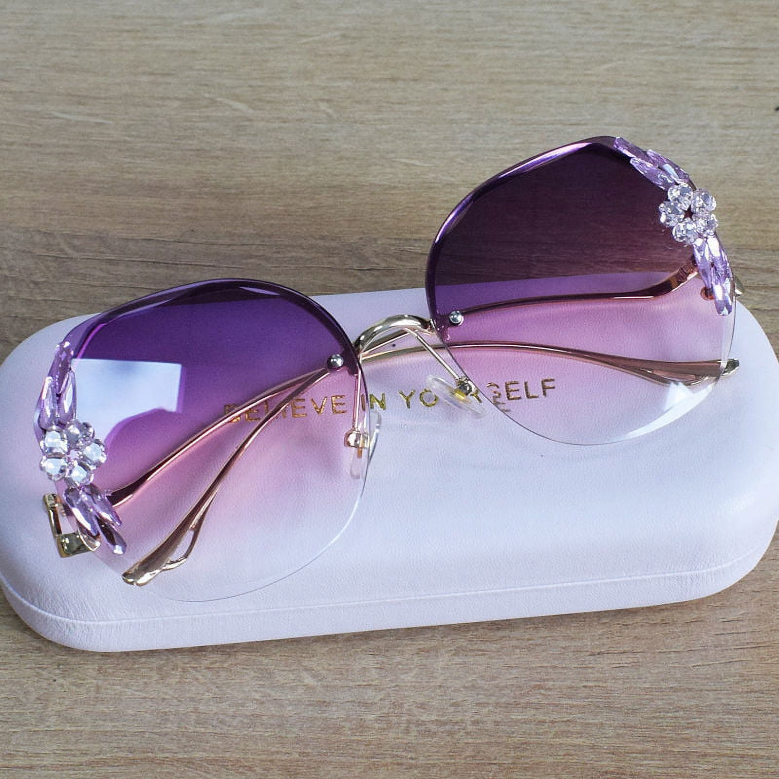 Oversized sales crystal sunglasses