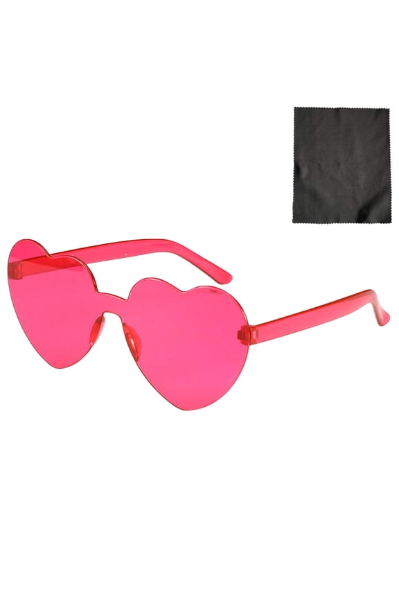 Sunglasses Womens UV Protection Heart Shaped Rimless Transparent Candy Color Frameless Glasses Fashion Sunglasses