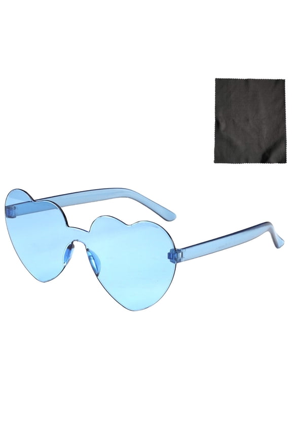 Sunglasses Womens UV Protection Heart Shaped Rimless Transparent Candy Color Frameless Glasses Fashion Sunglasses