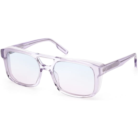 Sunglasses Zegna EZ 0209 80W Shiny Transparent Lilac / Gradient Light Azure To V