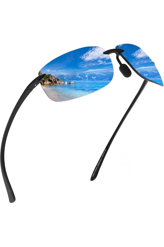 Sunglasses for Men Women TR90 Rimless Frame for Running Fishing Cycling Driving
