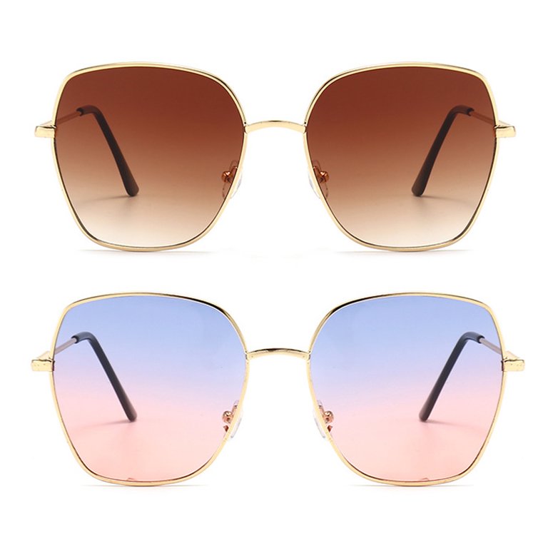 Sunglasses for Women Men Hippie Metal Frame Retro Rectangle  display picture 1