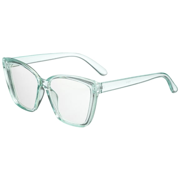 Sunglasses for Women Men, PC Anti-Blue Light Flat Type, Transparent Green