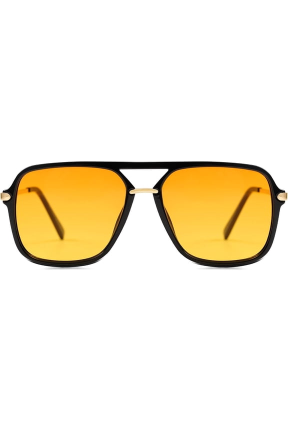 Sunglasses for Women & Men, Square, Retro, Polarized Lens, Trendy Aviator, 90s Shades