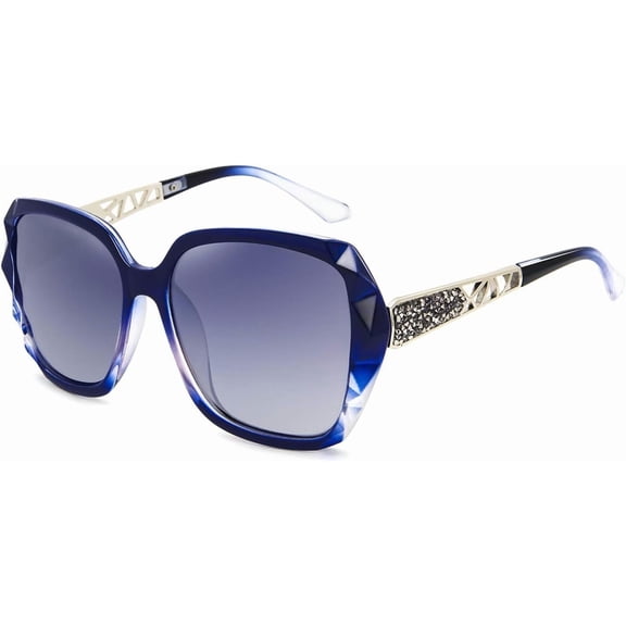 Sunglasses for Women Polarized UV Protection Classic Fashion Ladies Shades Black Frame Gray Lens