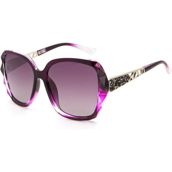 Sunglasses for Women Polarized UV Protection Classic Fashion Ladies Shades Black Frame Gray Lens