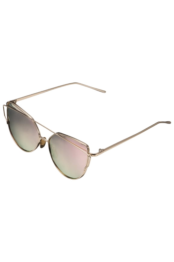 Sunglasses for Women, White Copper & AC Resin Metal Colorful Frog, Golden & Pink