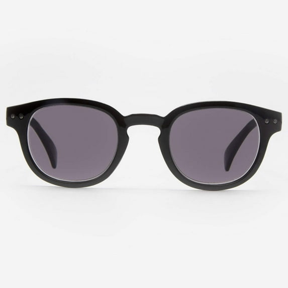 Sunglasses with Readers for Men and Women - Reader Sunglasses - Round Reading Sun Glasses with Built In Full Readers - Lucca by VITENZI in Black 1.75