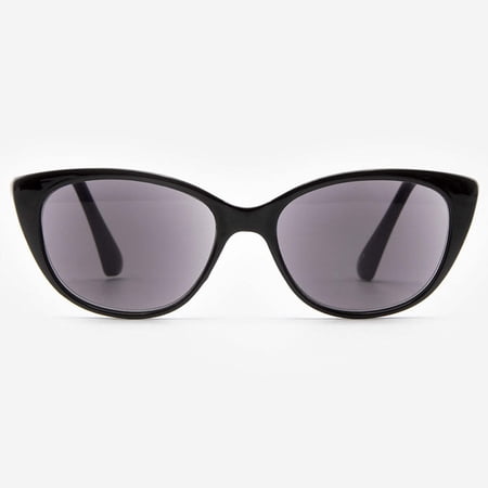 Sunglasses with Readers for Women - Reader Sunglasses - Cat Eye Reading Sun Glasses with Built In Full Readers - Verona by VITENZI in Black 1.50