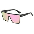 thumbnail image 1 of Sunglasses for Men Women Semi-Frame Wrap Around UV400 Protection TR90 Frame Driving Shades（Black frame pink lenses）, 1 of 2