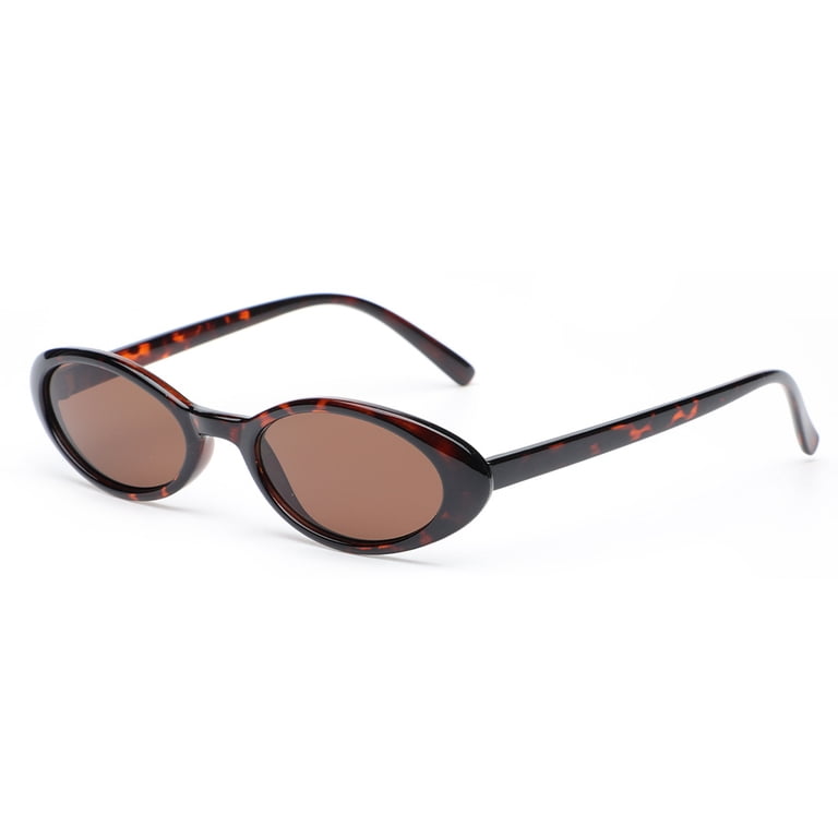 Creamily Retro Oval Cat Eye Sunglasses for Women Small Thin  display picture 2