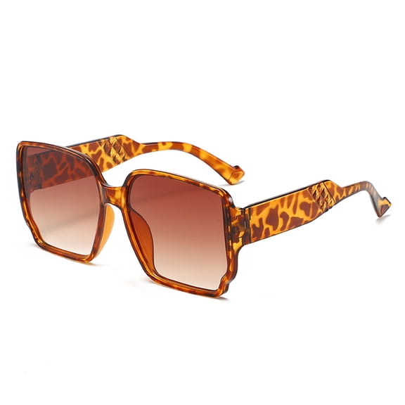 Creamily Oversized Flat Top Sunglasses Vintage Square Sunglasses Unisex Square Shade Large Sunglasses for Women Men（Brown）