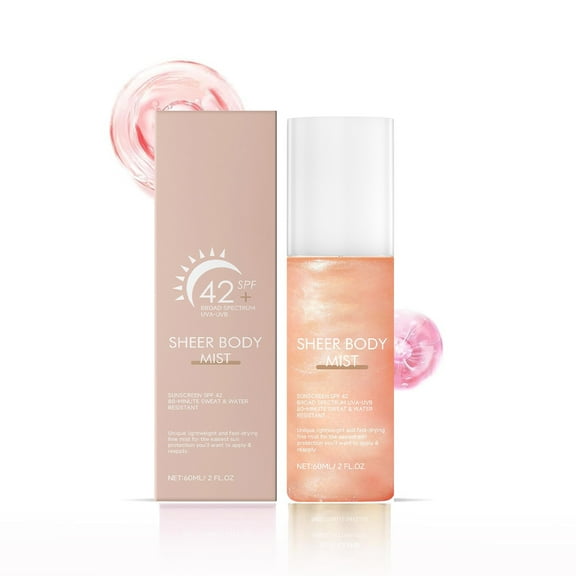 Sunglaze Sheer Setting Mist SPF 50 - Hydrating Glow Mist with Shimmering Oil, Broad Spectrum Water-Resistant Face & Body Spray, Lightweight Fast-Absorbing Glow Finish