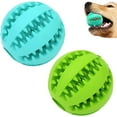 thumbnail image 1 of Sunglow 2 Pack Dog Toy Ball，Nontoxic Bite Resistant Teething Toys Balls for Small/Medium/Large Dog and Puppy Cat, Dog Pet Food Treat Feeder Chew Tooth Cleaning Ball Exercise Game IQ Training Ball, 1 of 7