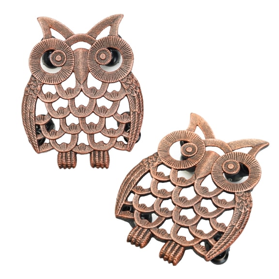 Sungmor Cast Iron Plant Caddies with Rolling Stand, Owl Shape Pot Mover, 11 x 8.9 Inch 2 Count