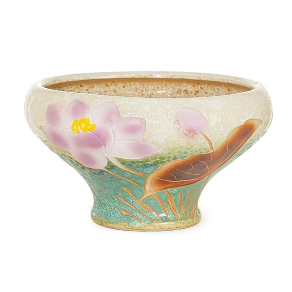 Sungmor 9.6 Inch Large Succulent Plant Pots, Pretty Hand Painted Ceramic Planter with Drainage, Indoor Outdoor Cactus Planter Bonsai Pot, Flower Pot for Indoor Plants Garden Windowsill Desktop Decor