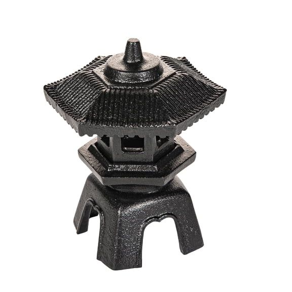 Sungmor Cast Iron Candle Lantern, Rustic Japanese Pagoda Zen Garden Decorative Tealight Candle Holder