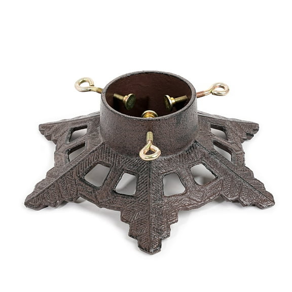 Sungmor Cast Iron Christmas Tree Stand, Vintage Snowflake Pattern, Holds Up to 8ft, 4" Diameter Trees