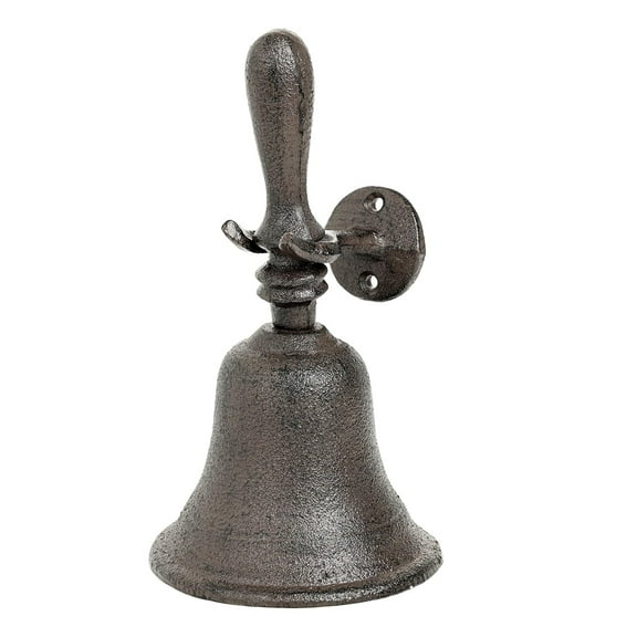 Sungmor Cast Iron Dinner Bell, Rustic Hand Held Bell, Decorative Farmhouse Wall Hanging Doorbell, Indoor Outdoor Call Bell for Kitchen, Patio, Back Door