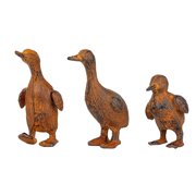 Sungmor Cast Iron Duck Statues, Full Rust Metal Duckling Figurines, Vintage Farmhouse Decor for Home, Garden, Patio & Shelf, Heavy-Duty Animal Ornament Pack of 3