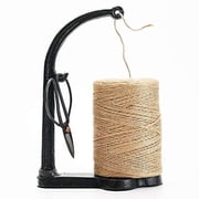 Sungmor Cast Iron Garden Twine Holder Set - 1300ft. Natural Jute Twine String & Rope Rack & Scissors - Decorative & Practical Home Arts Crafts Tools for Picture Display Gift Wrapping Packing