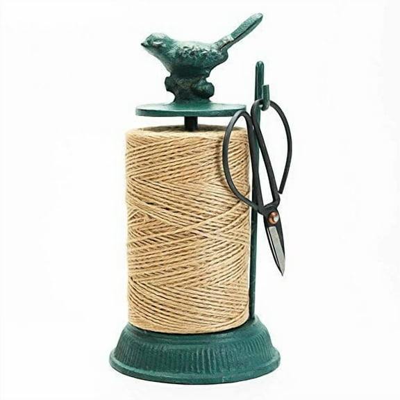 Sungmor Cast Iron Garden Twine Holder Set, Natural Jute Twine String & Rope for Home Arts Crafts, 1 Piece
