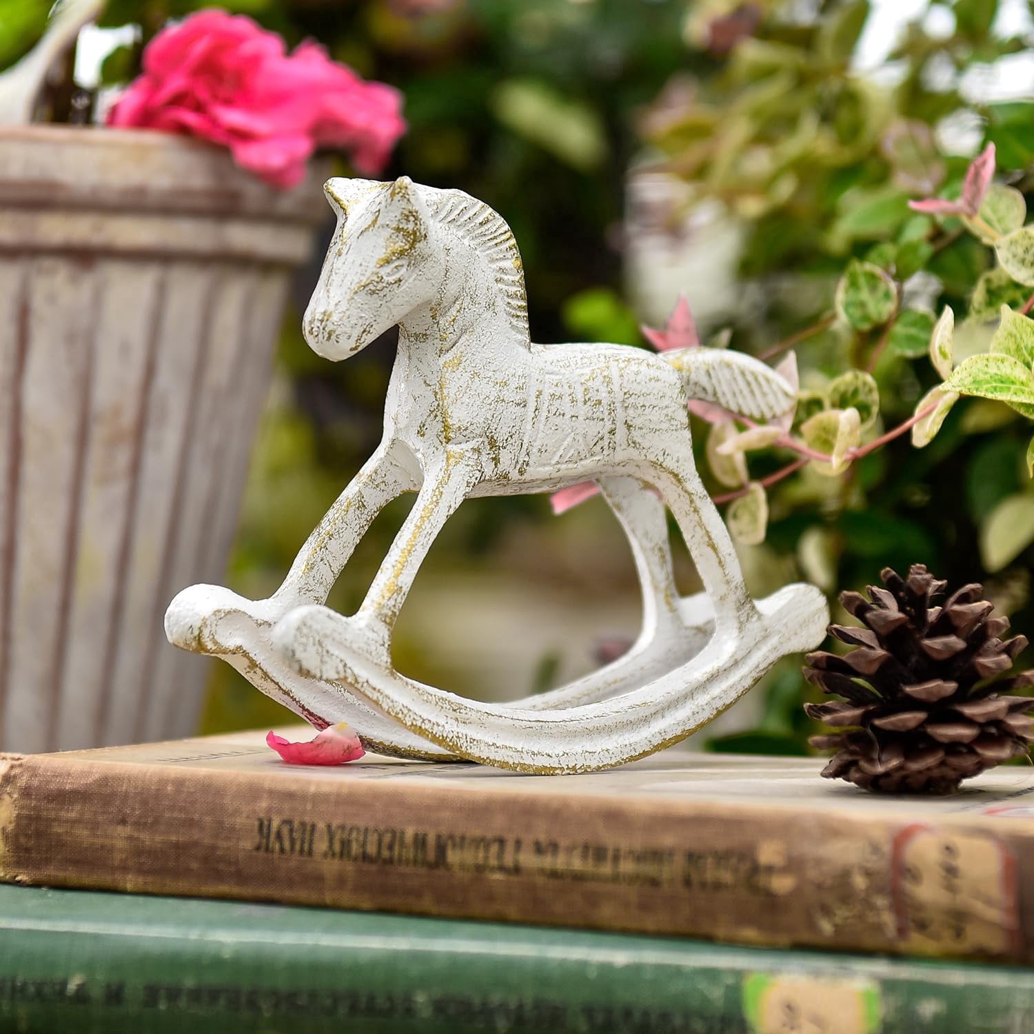 Paperweight Rustic Sungmor Cast Iron Rocking Horse Statue, Home Office Desk Ornament ...
