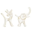 thumbnail image 1 of Sungmor Cast Iron Small Animals Statues, 2pcs White Cute Animal Figurines, Home Office Decor Accent, Bookshelf, Desk, Cabinet Decorative Ornaments, 1 of 7
